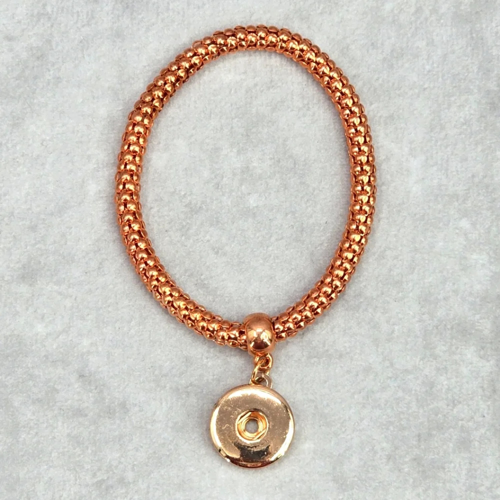 Rose Gold Circle Elastic Boho Charm Stretch Bracelet Fashion Jewelry JB2-47‎